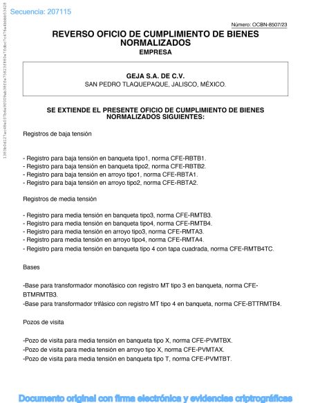 CONSTANCIA LAPEM OFICIO DE CUMPLIMIENTO DE BIENES NORMALIZADOS DICIEMBRE 2023 - 2